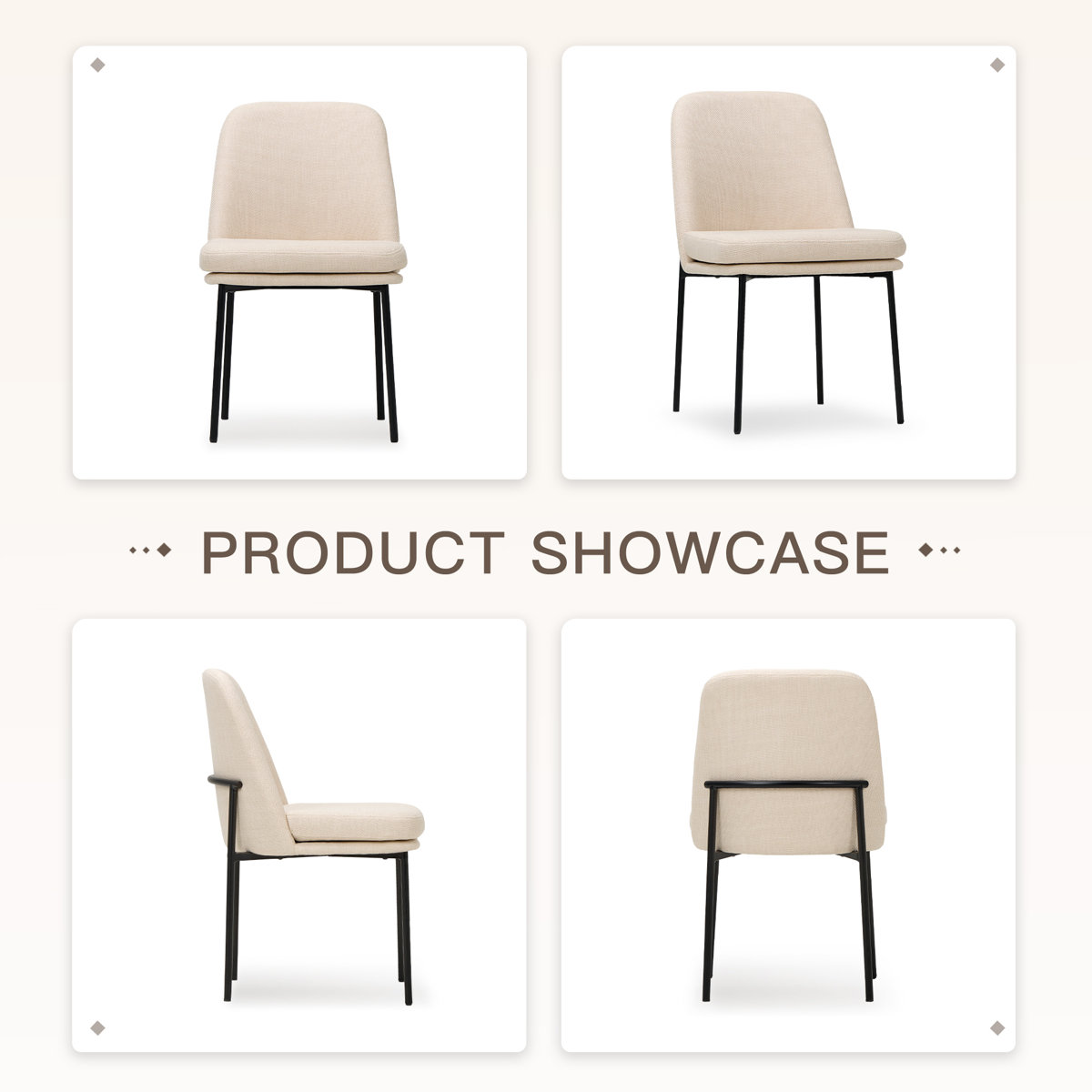 Fabric Upholstered Parsons Side Chair Dining Chair (Set of 2)